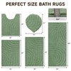 Pauwer Bathroom Rugs Sets 5 Piece, Absorbent Microfiber Anti-Slip Bath