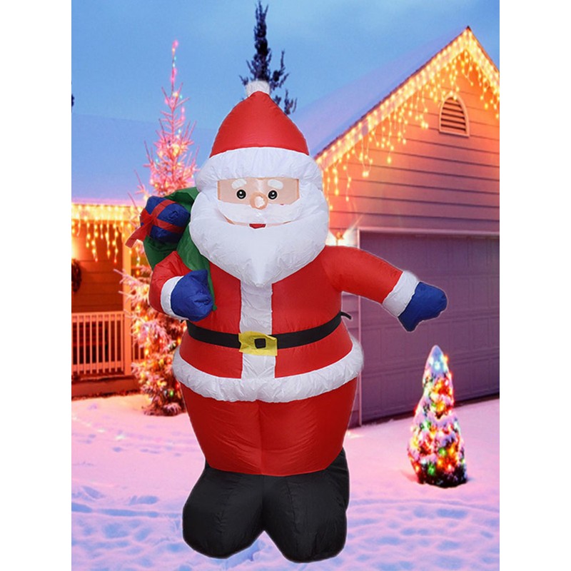 Christmas Inflatable Lights Blow Up Santa Gift Box with Bright