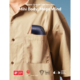 Aecooly Portable Handheld Fan, Powerful Turbo Mini Fan, 19000 RPM High Speed Aero Ultra, 15H Max Cooling Time, 7 Speeds Aluminum Case, Pocket Rechargeable Personal Small Travel GIfts for Women -Blue