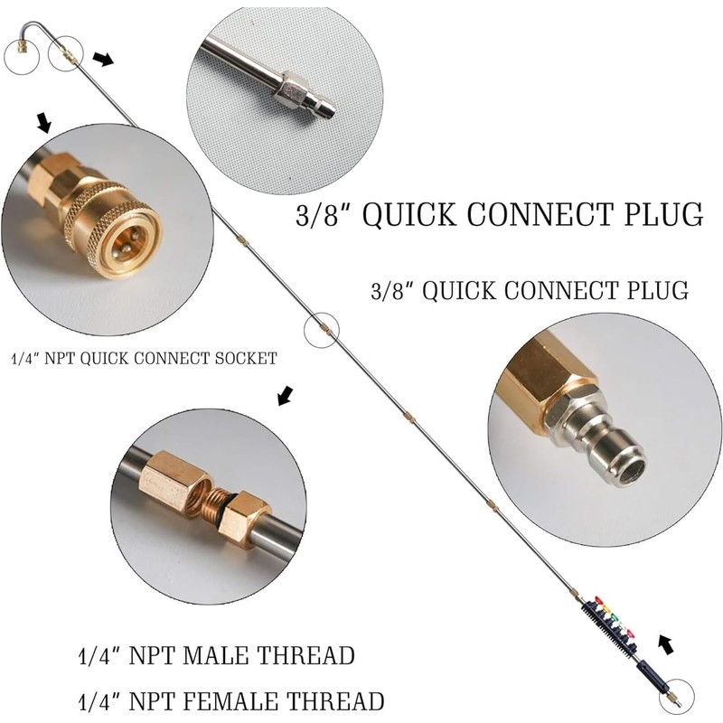 Hourleey 9 Pack Pressure Washer Extension Wand Upgrade Power Washer