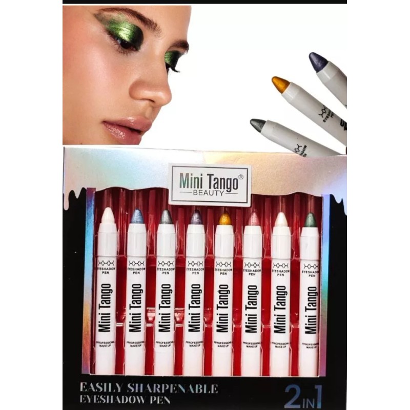 KH Set De 8 Sombras Metalizadas Iluminador Maquillaje Lapiz