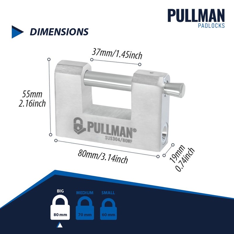 Heavy Duty Keyed Alike Padlocks with 4 Keys - High
