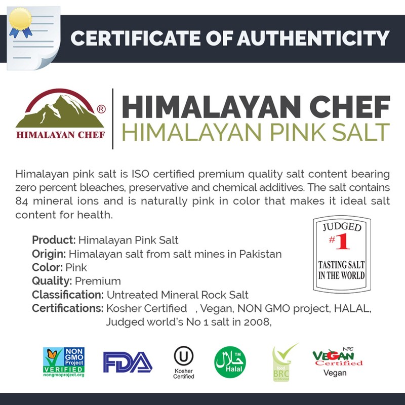 Himalayan Chef Himalayan Pink Salt, Coarse Salt, Mason Jar-3.5 Ounces
