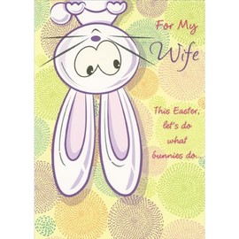 Designer Greetings Let's Do What Bunnies Do: Cute Upside Down Rabbit Funny/Humorous Risque Naughty Easter Card for Wife