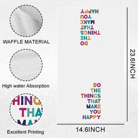 WINGTECA Motivational Gifts Kitchen Towels Hostess Housewarming Gifts for Women Men Inspirational Quotes Waffle Weave Hand Tea Dish Towels for Bathroom Kitchen Decorative 14 x 23 Inches