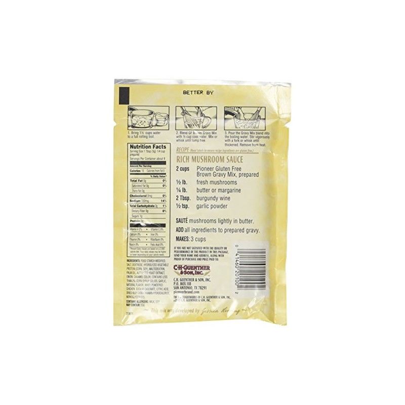 Pioneer Brand Gluten Free Brown Gravy Mix 1.61 Oz (Pack