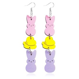 Easter Earrings Outfit for Women Easter Basket Stuffers Peeps Earrings Cute Bunny Rabbit Egg Basket Earrings Spring Holiday Earrings Easter Easter Outfit Dresses Women