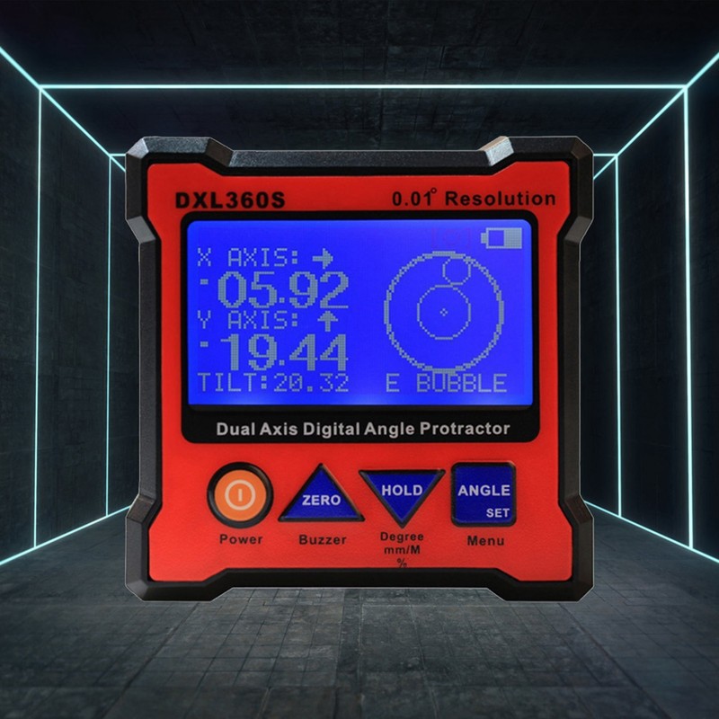 DXL360S Digital Protractor High Accuracy Single/Double Axes LCD Display Level
