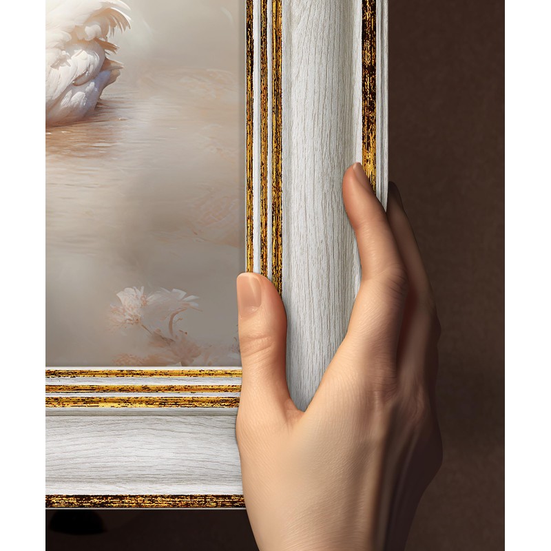 Afuly Photo Frame, Stylish, 6-piece Picture Frame, White, Gold, Wall
