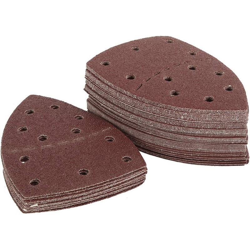 60pcs Mouse Detail Sander Sanding Pads 11 Holes Hook and