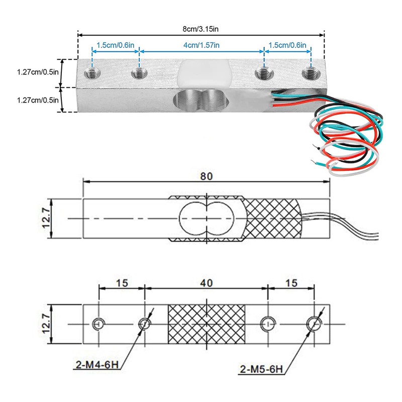 Wishiot 2PCS Digital Load Cell Weight Sensor 1kg 5kg 10kg