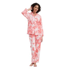 kolipajam Cotton Flannel Pajamas for Women 100% Cotton Flannel Pajamas Set Soft Cozy Ladies Loungewear, Camo Print Snow