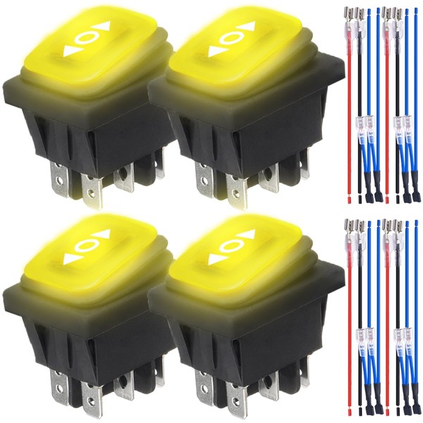 MKBKLLJY 4Pcs Momentary Polarity Reverse Switch Waterproof Control Rocker Toggle
