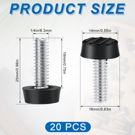 NQEUEPN 20uds 1/4"-20 UNC Nivelador de Patas de Muebles con Rosca, Patas Niveladoras Mesa Ajustables Antideslizantes Atornillables Extensor Patas Silla para Gabinete Escritorio Aparador Taburete
