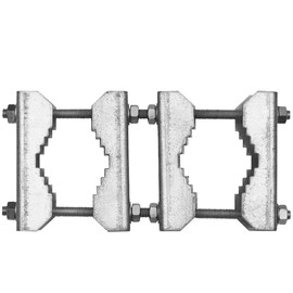 ORSEM Double Mast Clamp with 1 Clamp for Satellite Mast to Mast - Mounting (Mast Extension) Teeth Clamp up to 60 mm Galvanised