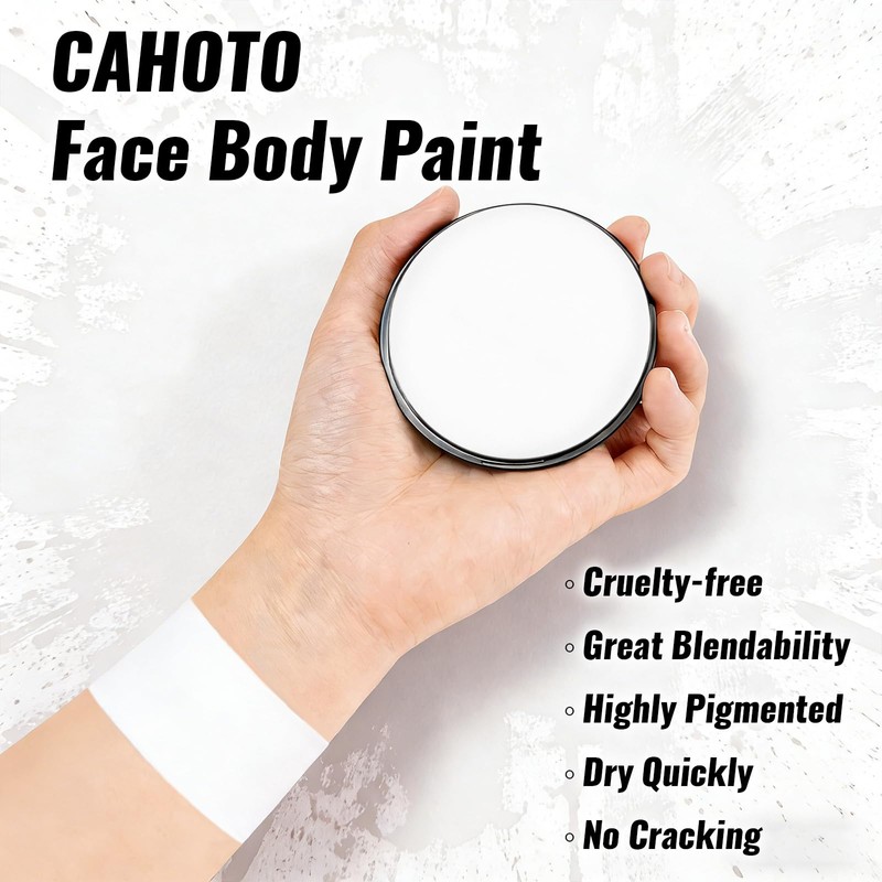 CAHOTO White Face Body Paint, Water Based Foundation