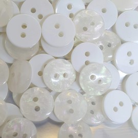 MajorCrafts® 60pcs 10mm Cream White Pearlescent Galaxy Effect 2 holes Small Round Resin Sewing Buttons Needlework Craft Embellishments