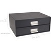 Bigso Birger 2-Drawer Fiberboard Label Frame Document Letter Box |