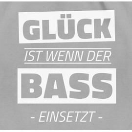 Shirtracer - Gym Bag Backpack - Festival Accessories - Glück ist wenn der Bass Eint, 5 Light Grey