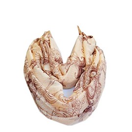 Scarf_tradinginc® ancient indian patterns Infinity Loop Scarf Cowl (70" (Circle) x 35", Paisley Beige)