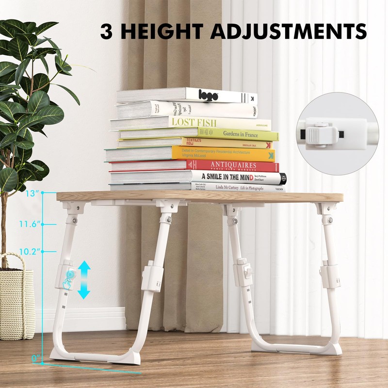 Lap Desk for Bed Adjustable Height, Foldable Bed Table with