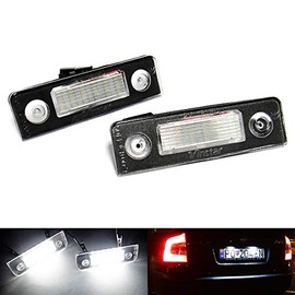 RZG 2x LED Licence Number Plate Light White Canbus For 2004-13 Octavia II estate 1Z 2006-15 Roomster 5J