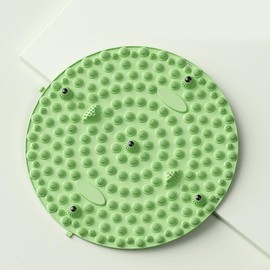 足ツボマット 足つぼマット 指圧ボード 35cm 円形 人間工学指圧パッド 運動 マッサージ 折りたたみ 洗浄やすい 家庭用 (グリーン)