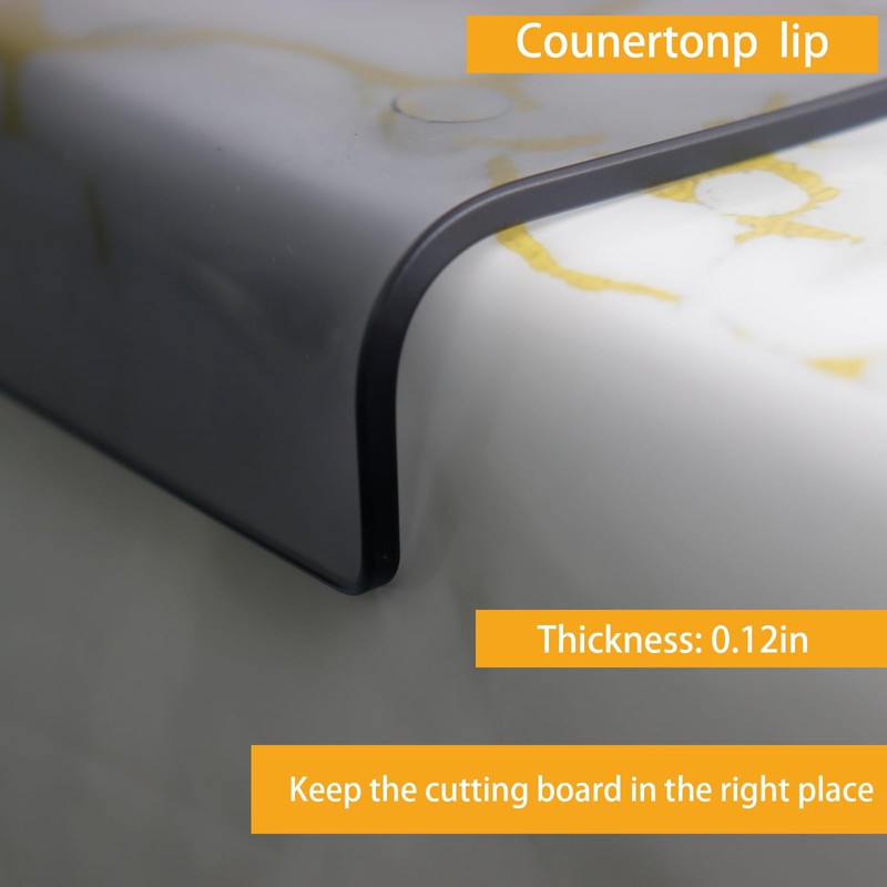 Tempered Glass Cutting Board with Lips, Clear Cutting Board, Easy