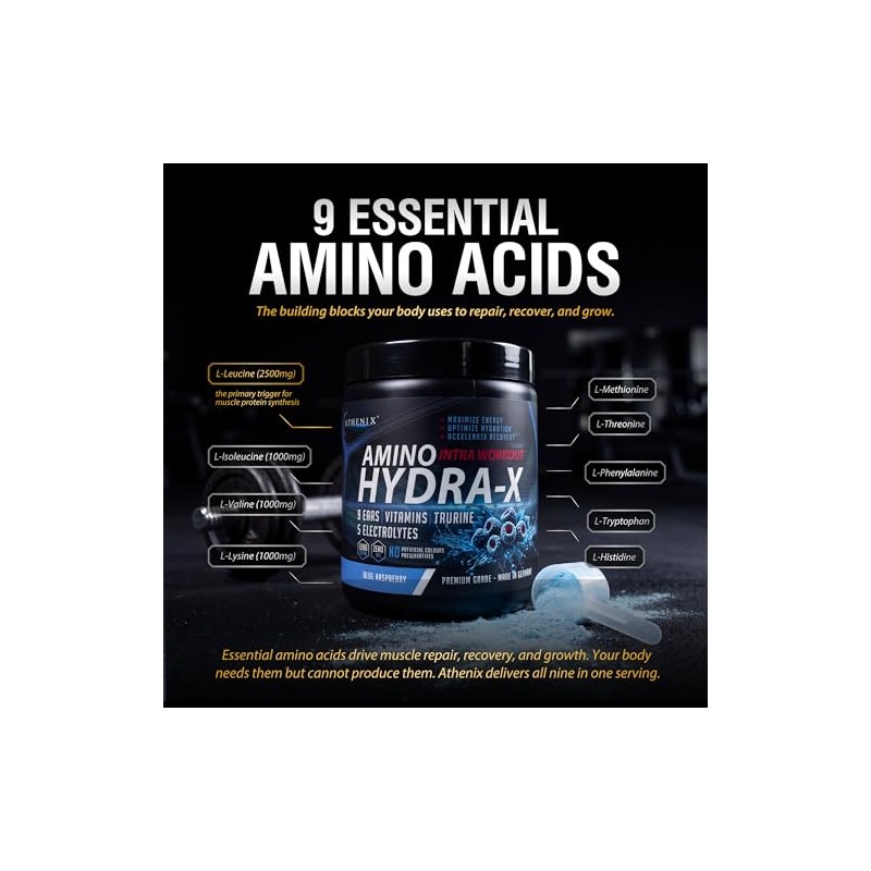 Athenix® Amino Hydra-X Intra-Workout | 9 EAAs + 5 Electrolytes