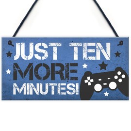 RED OCEAN Blue Gaming Sign For Door Boys Bedroom Sign Wall Decor Gamer Gift For Son Dad Uncle