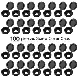 Plastic Hinged Screw Cover Caps Fold Screw Snap Covers Washer Flip Tops Black