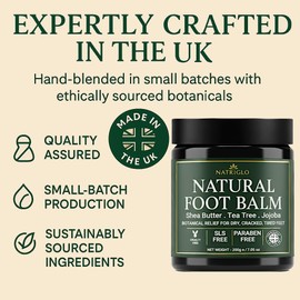 Organic Tea Tree Foot Cream for Dry Cracked Feet, Heels, Toes & Calluses - Athlete’s Foot, Odor, Itchy & Rough Skin- Heel Balm & Moisturizer for Soft, Smooth Feet & Lasting Comfort - 200g