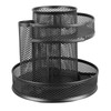 Rotating Pen Holder Black Mesh 7 Compartments Strong Metal Rotating
