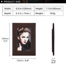 CONTACT'S FAMILY Vintage Leather Photo Frame 5x7 Inch Desktop Photo Frame for Office, Home and Nightstand Decor Horizontal Vertical Display