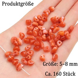 Nurila Glass Beads for Threading, Pack of 160 Gemstone Beads, Acrylic Beads for DIY Bracelets, Earrings, Jewellery, Home Decoration, Bracelets, Jewellery Pearl Earrings, Ring, DIY Accessories, 5-8 mm