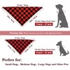 Plaid Dog Bandana with Button, Dual Layer Soft Cotton Triangle
