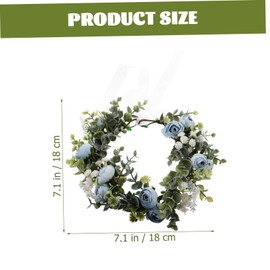 Mikinona Blue Floral Wreath Headband Handmade Bridal Hair Accessory for Weddings Parties and Stage Performances Lightweight Comfortable Design for