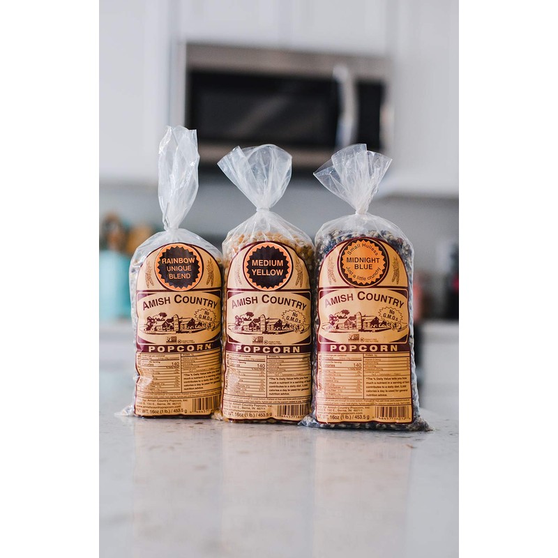 Amish Country Popcorn | 3-1 lb Bags | Variety Set