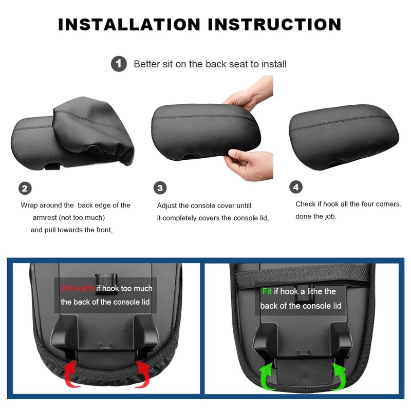 DEYTOP Center Console Cover for Mustang Accessories 2025 2015-2024 Armrest