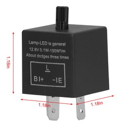 Zpana Car Flasher Relay, 12V 3 Pins Adjustable Electronic CF-13KT LED Turn Signal Relaying for Fixing Hyper Blink Flash, Auto Light Accessories, Universal for Sedan SUV Motorcycle