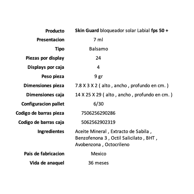 2 Pack Protector Solar Labial Bálsamo Fps 50+ 7ml Humectante