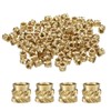sourcing map 50pcs M4 Threaded Inserts Brass Heat Set Insert