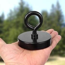 Neosmuk Black Magnet Strong, 270 kg Large Very Strong Magnet, Super Neodymium Large Magnet, High Performance Magnet Ideal for Magnet Fishing.