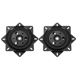 uxcell 2Pcs 6" Bar Stool Swivel Replacement, 360° Rotation Lazy Susan Turntable, Square Semi-Ball Bearing Seat Swivel Base Mount Plate for Recliner Chair or Table, Black (150x1mm)
