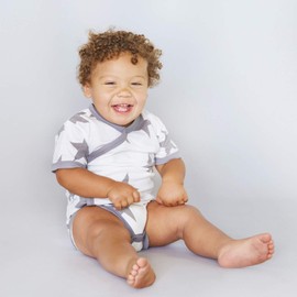 Babysoy 100% Organic Cotton Pattern Short Sleeve Kimono Onesie/Bodysuit…