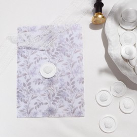 Wax Seal Stickers-Seashell Wedding Invitation Envelope Seal Stickers,30 Pcs Self-Adhesive White Sticker, Perfect for Wedding Invitation Cards, Envelopes Cards, Gift Wrapping,Party Menu Decor