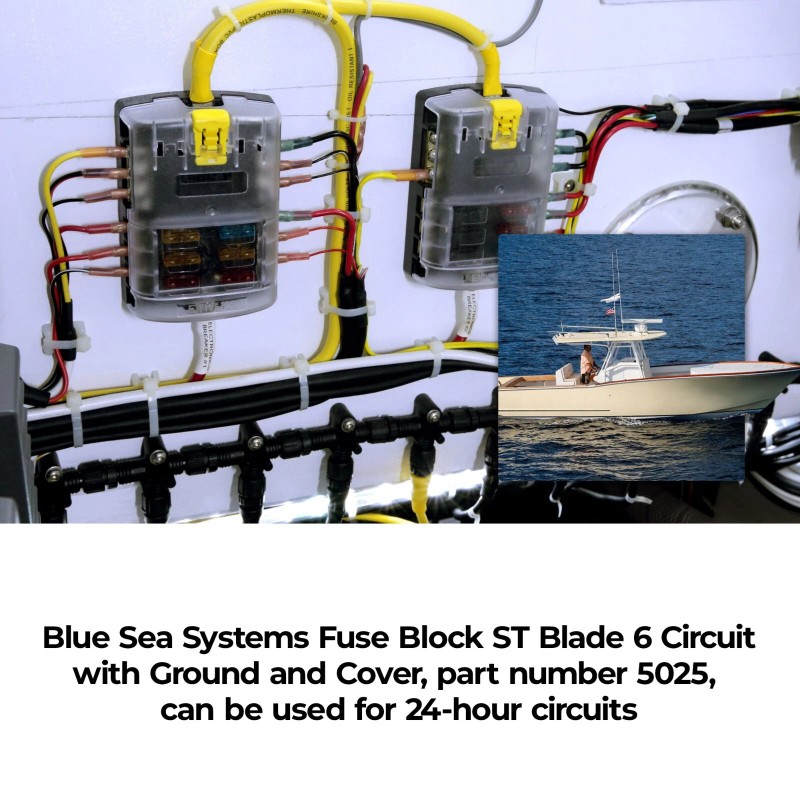Blue Sea Systems 5025 6-Circuit ST Blade Fuse Block with