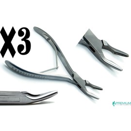 3 Pcs Dental Bone Rongeur Cleveland 17cm/6.5" Trim Recontour Cutting Surgical Forceps Instruments