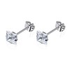G23 Titanium Cubic Zirconia Stud Earrings CZ Square Cut Simulated