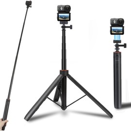 53" Osmo Action 6 Camera Selfie Stick Tripod, Magnetic Quick Release Adapter 53'' Selfie Stick Extended Pole Handle Grip for DJI Osmo Action 6/Nano,Table Desk Tripod for DJI Osmo Nano Accessories